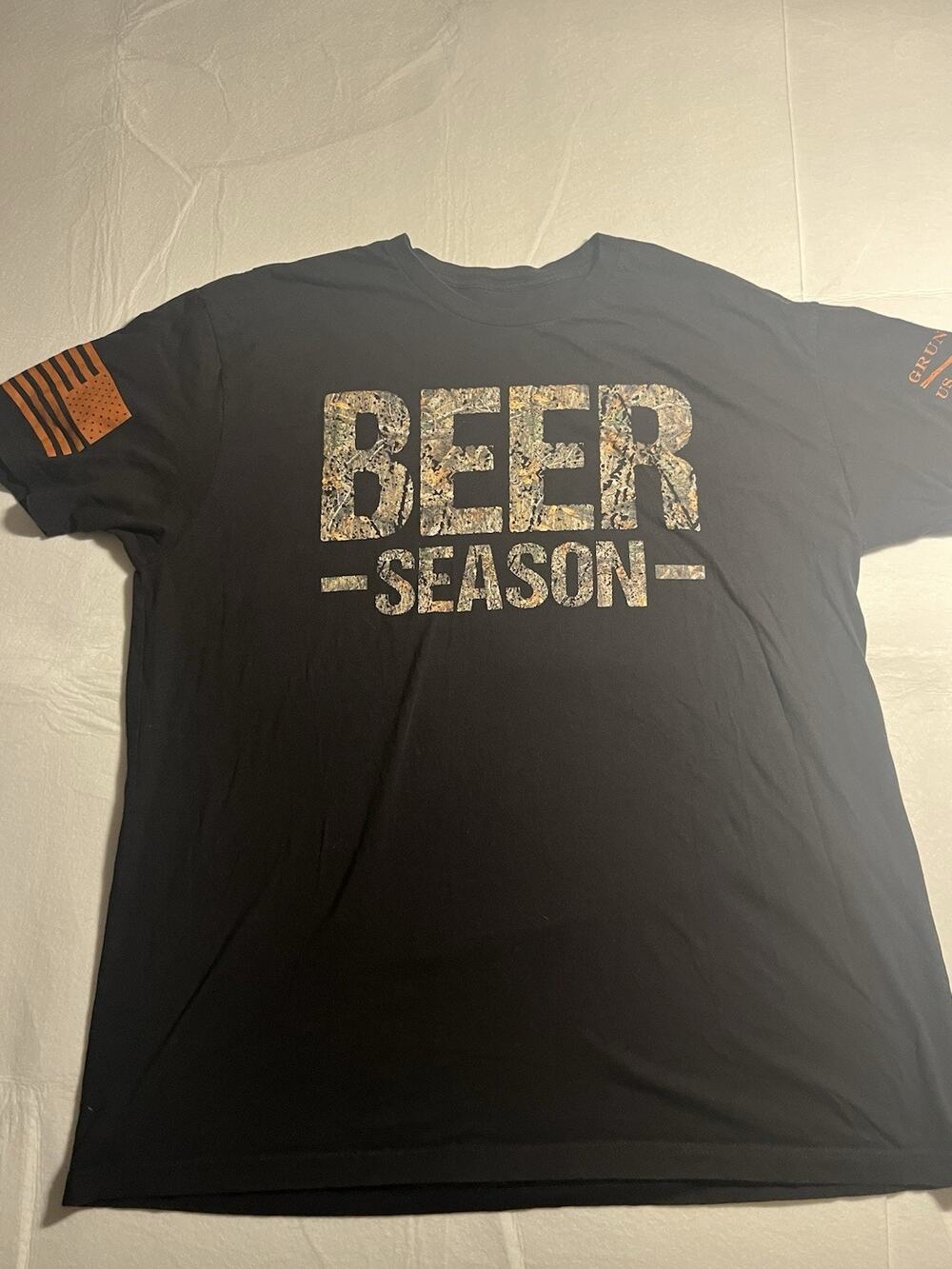Grunt Style Beer Season T Shirt Mens XXL Black Realtree Camo Hunting Patriotic